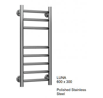 Reina Luna Flat Stainless Steel Towel Rail 600 x 300