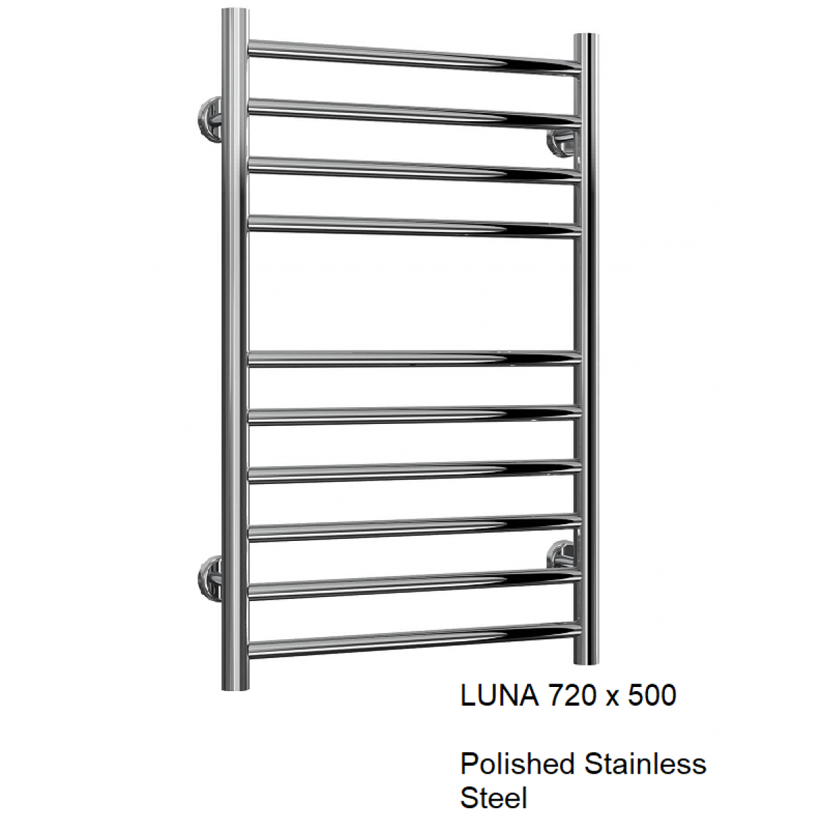 Reina Luna Flat Stainless Steel Towel Rail 720 x 500