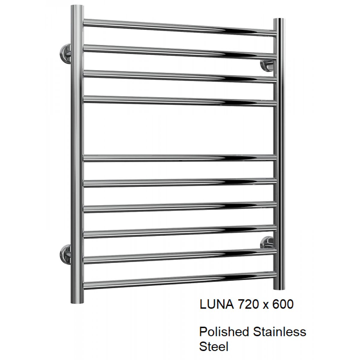 Reina Luna Flat Stainless Steel Towel Rail 720 x 600