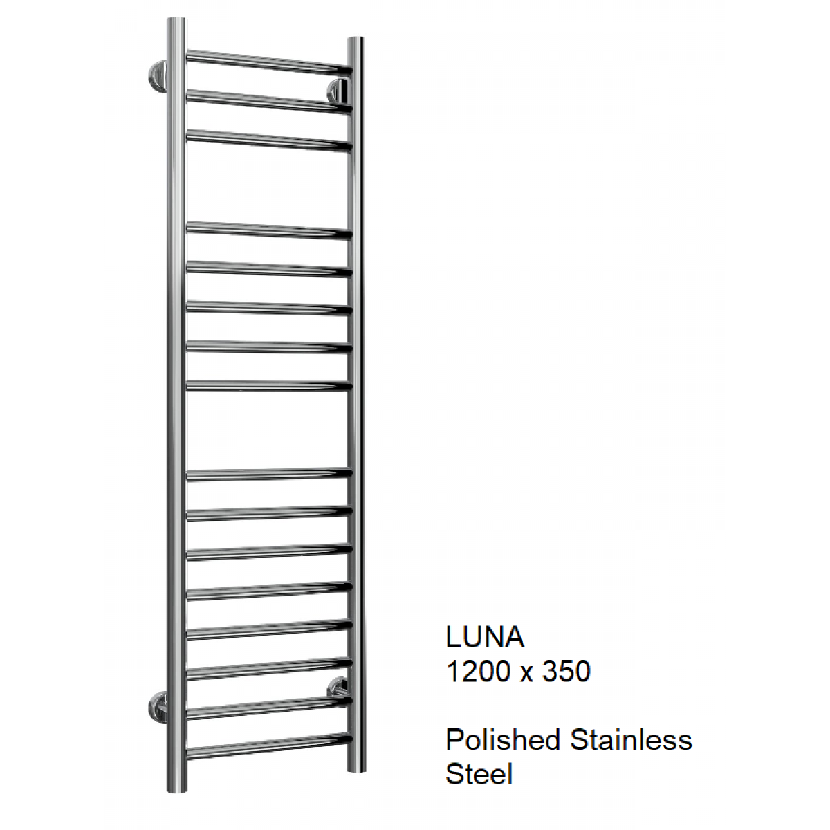 Reina Luna Flat Stainless Steel Towel Rail 1200 x 350