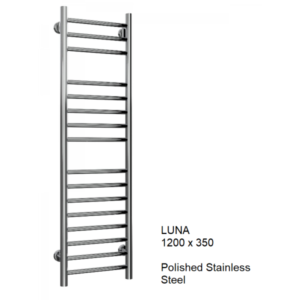 Reina Luna Flat Stainless Steel Towel Rail 1200 x 350