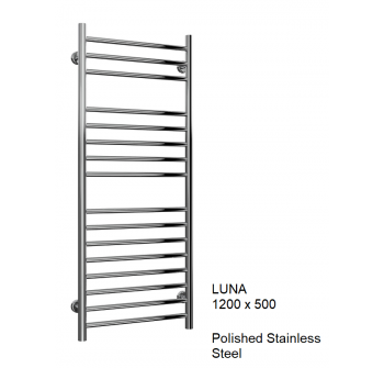 Reina Luna Flat Stainless Steel Towel Rail 1200 x 500