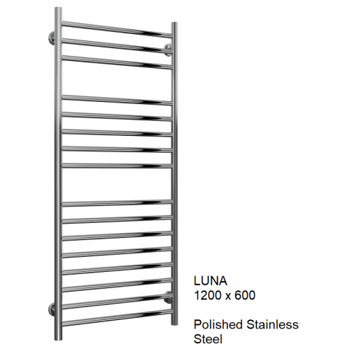 Reina Luna Flat Stainless Steel Towel Rail 1200 x 600 - The Luna Flat