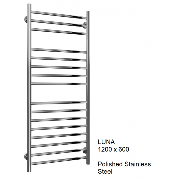 Reina Luna Flat Stainless Steel Towel Rail 1200 x 600 Reina Luna Flat Stainless Steel Towel Rail 1200 x 600