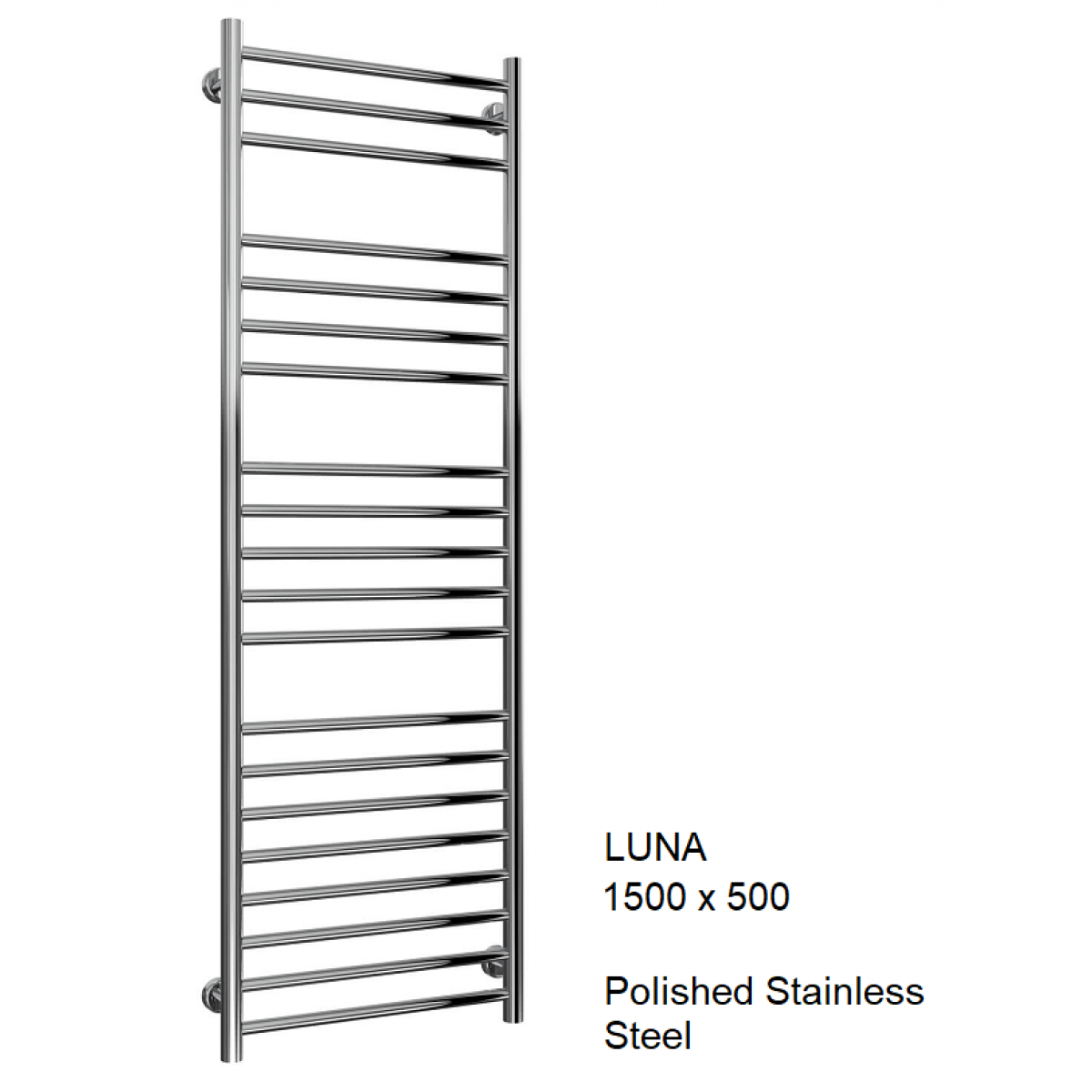 Reina Luna Flat Stainless Steel Towel Rail 1500 x 500