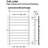 Reina Luna Flat Stainless Steel Towel Rail 1200 x 500