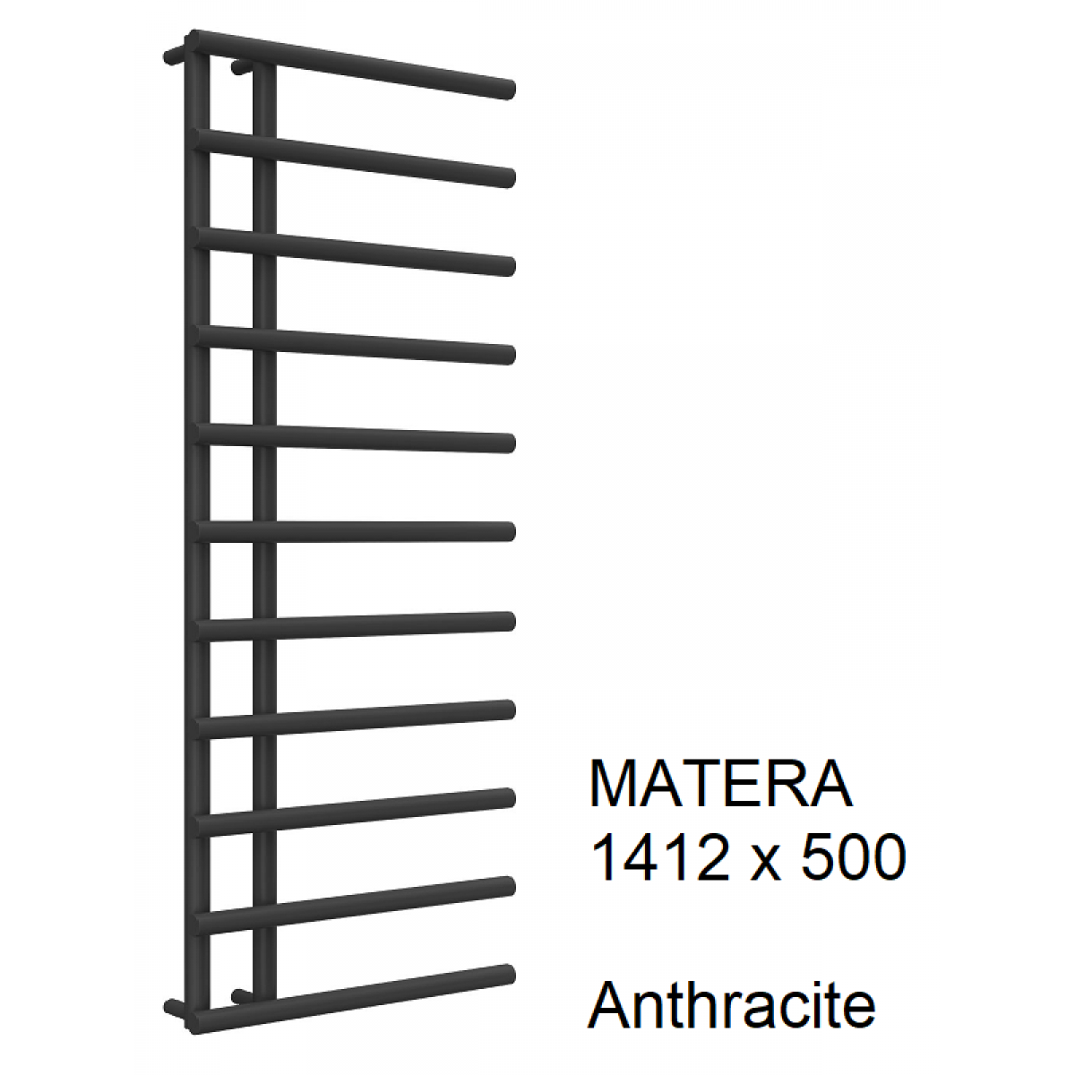Matera  Towel Rail 772 x 500, Anthracite