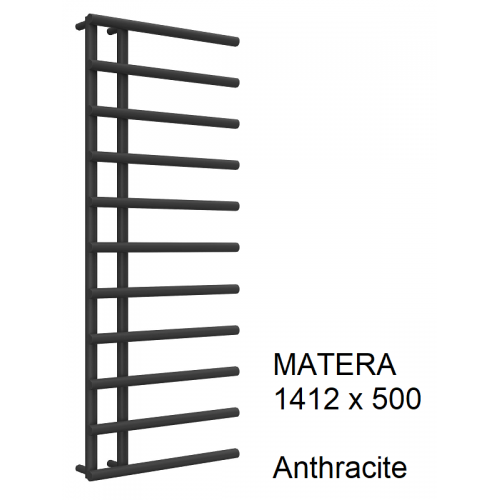 Matera Towel Rail 1412 x 500, Anthracite  - The Matera - Anthracite & Chrome