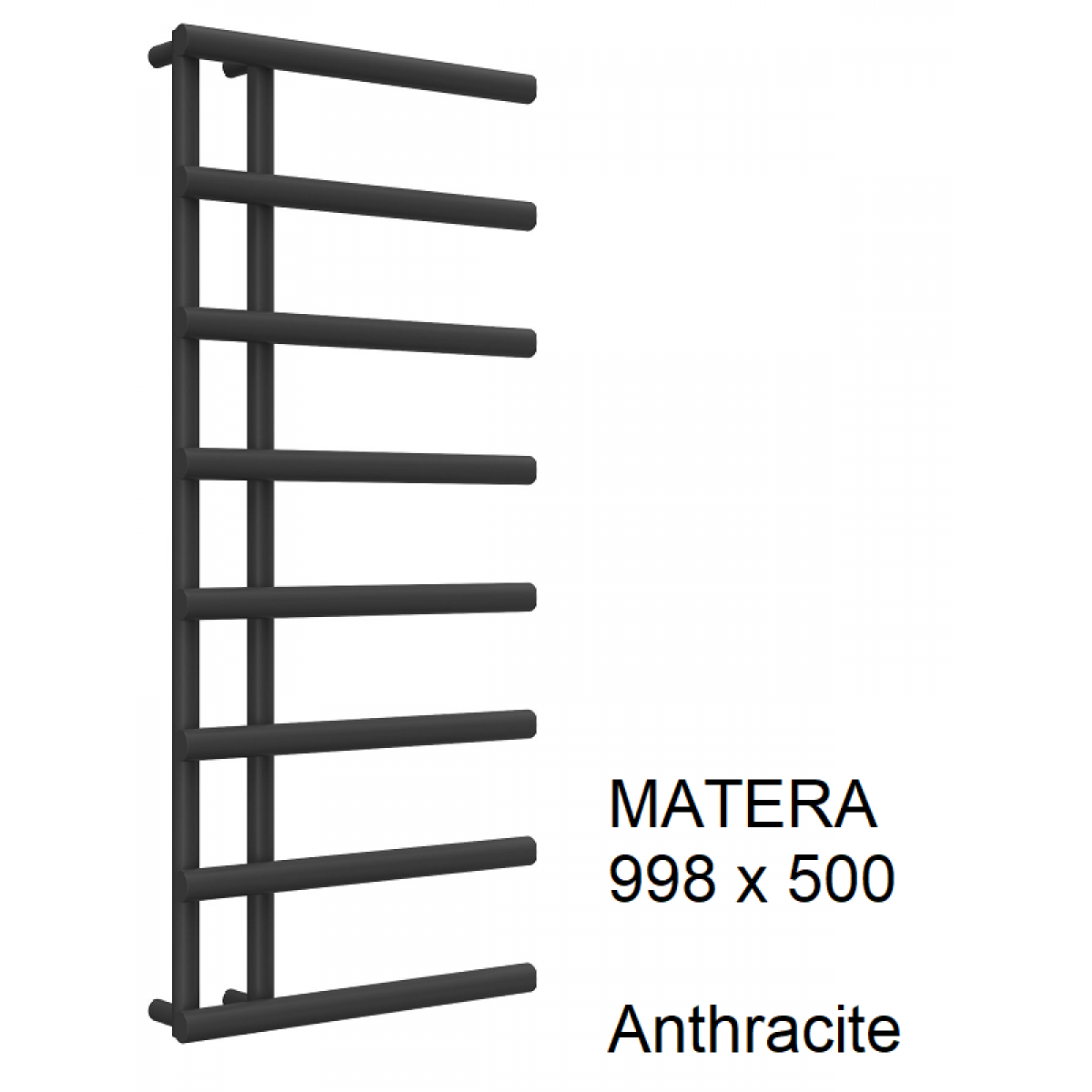 Matera  Towel Rail 772 x 500, Anthracite