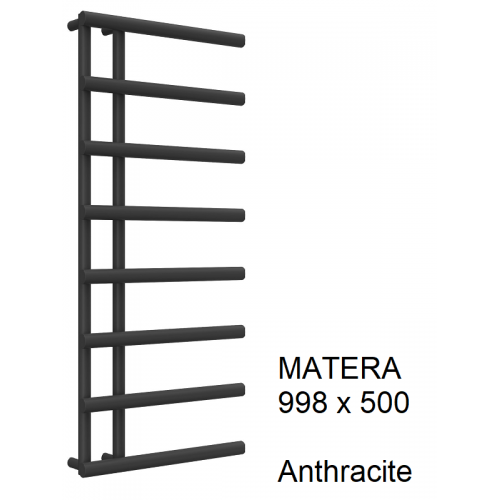 Matera  Towel Rail 998 x 500, Anthracite - The Matera - Anthracite & Chrome