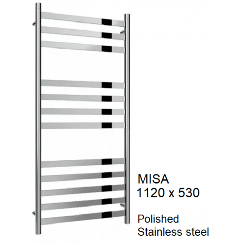Misa Stainless Steel Towel Rail 1120 x 530 - The Misa