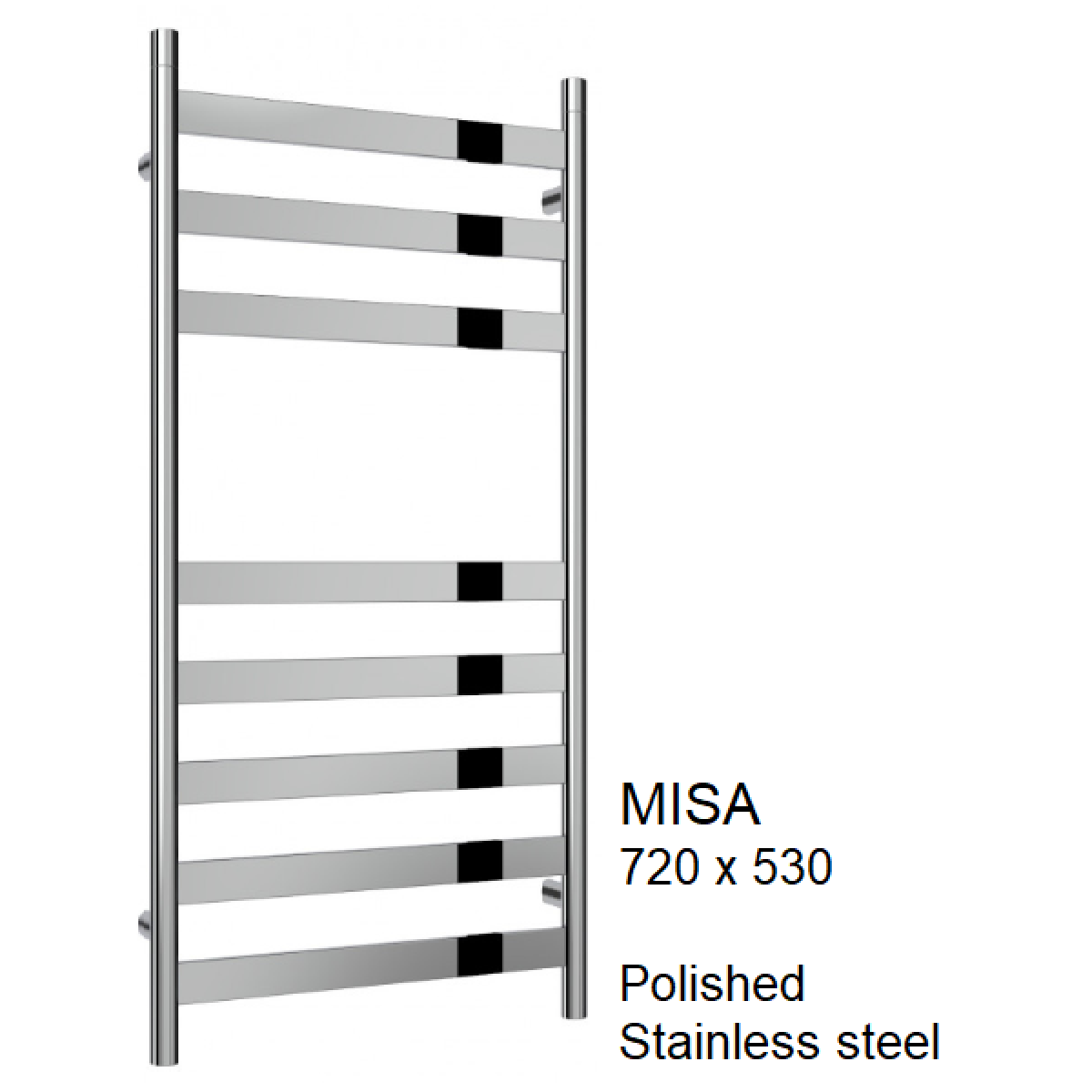 Misa Stainless Steel Towel Rail 720 x 530