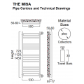 Misa Stainless Steel Towel Rail 1450 x 530 Misa Stainless Steel Towel Rail 1450 x 530