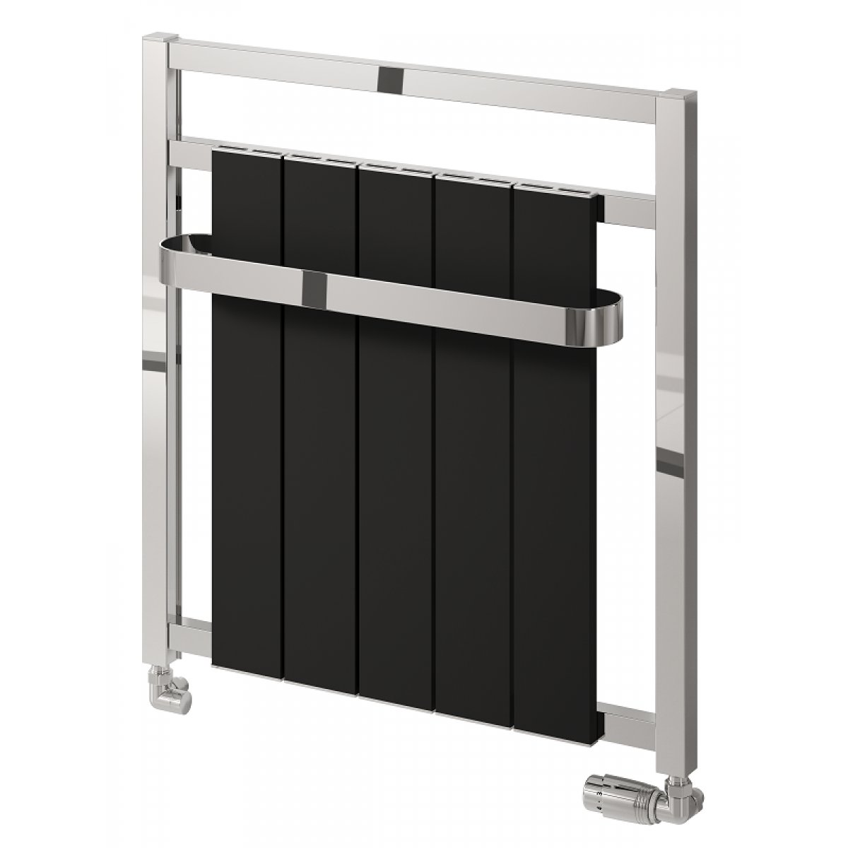 Newbury Aluminium Towel Radiator 705 x 675mm - Chrome & Black