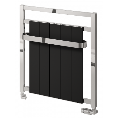 Newbury Aluminium Towel Radiator 705 x 675mm - Chrome & Black - Towel Rails