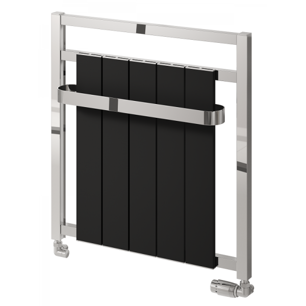 Newbury Aluminium Towel Radiator 705 x 675mm - Chrome & Black