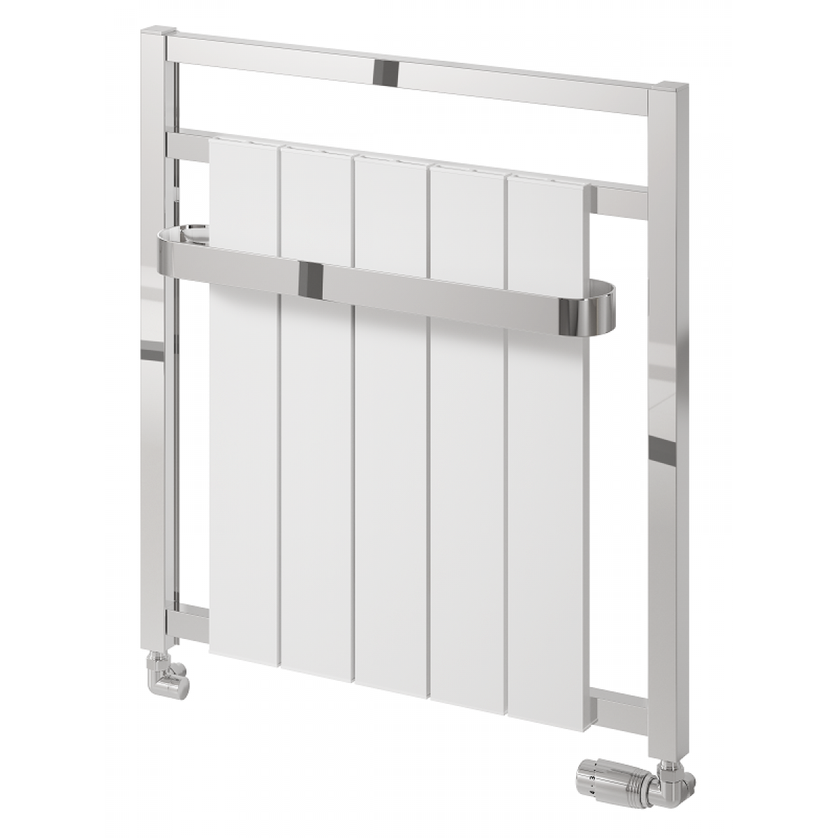 Newbury Aluminium Towel Radiator 705 x 675mm - Chrome & White