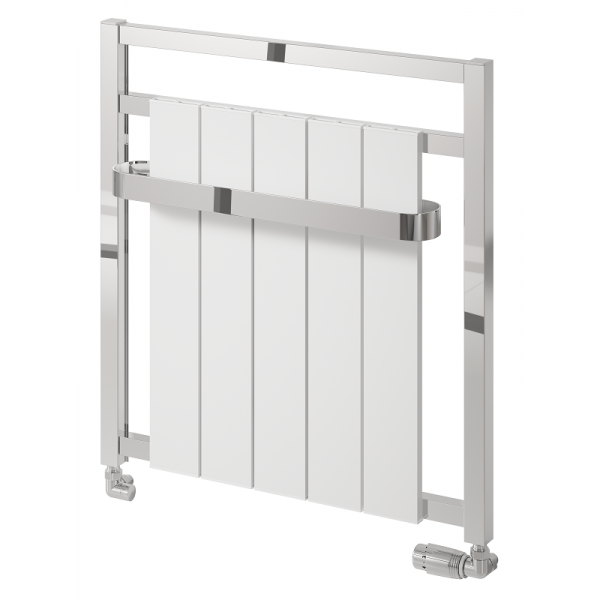 Newbury Aluminium Towel Radiator 705 x 675mm - Chrome & White