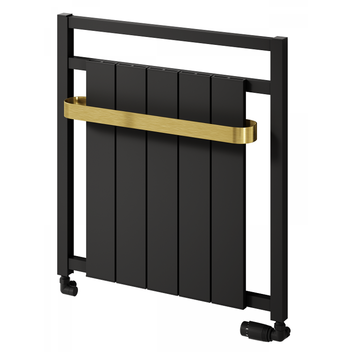 Newbury Aluminium Towel Radiator 705 x 675mm - Gold & Matt Black
