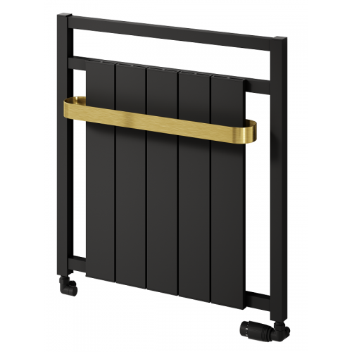 Newbury Aluminium Towel Radiator 705 x 675mm - Gold & Matt Black - Towel Rails