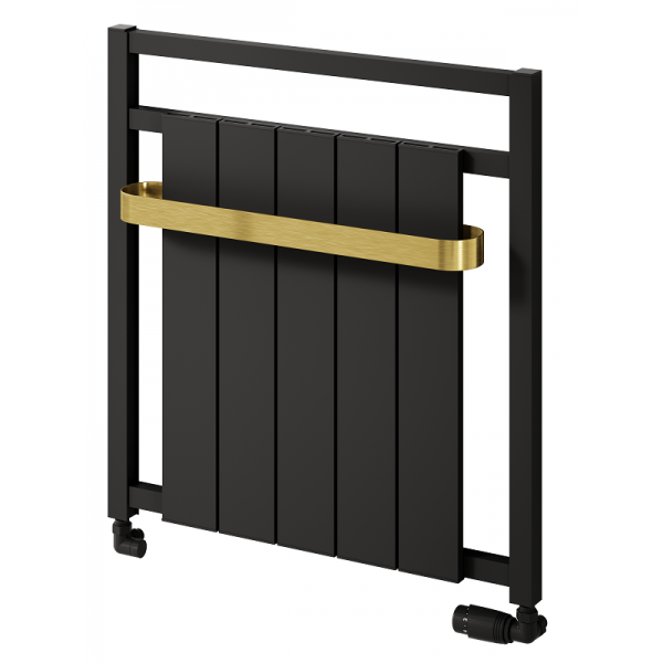 Newbury Aluminium Towel Radiator 705 x 675mm - Gold & Matt Black