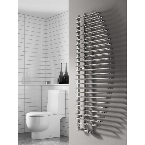 Nola Designer Towel Rail  - 1400 x 600, Chrome - The Nola
