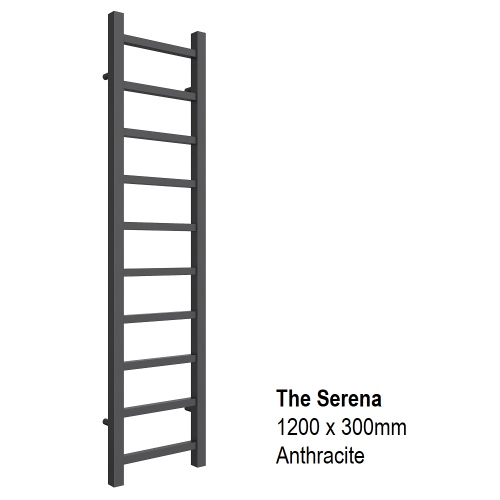 Serena Towel Rail 1200 x 300, Anthracite - The Serena