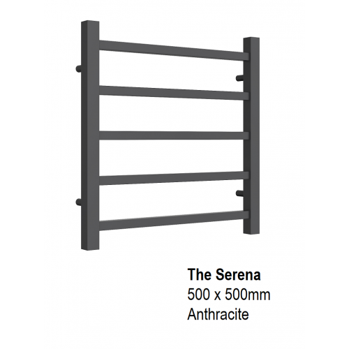 Serena Towel Rail 500 x 500, Anthracite - The Serena