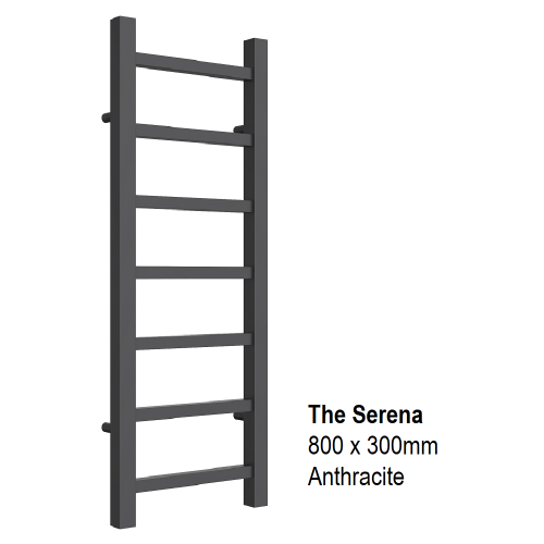 Serena Towel Rail 800 x 300, Anthracite - The Serena