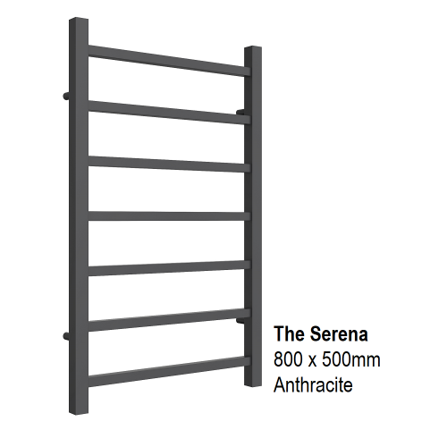 Serena Towel Rail 800 x 500, Anthracite - The Serena