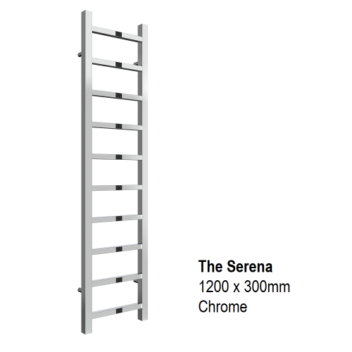 Serena Towel Rail 1200 x 300, Chrome - The Serena
