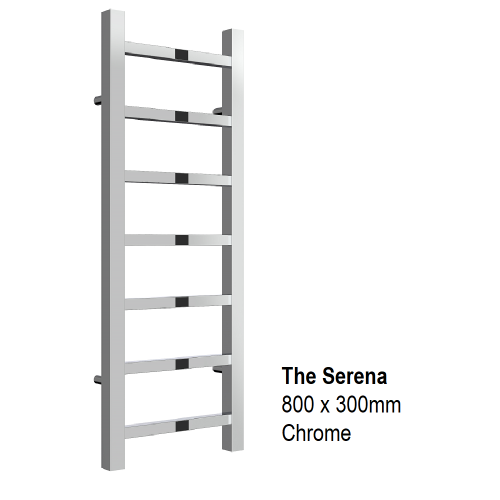 Serena Towel Rail 800 x 300, Chrome - The Serena
