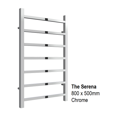 Serena Towel Rail 800 x 500, Chrome - The Serena