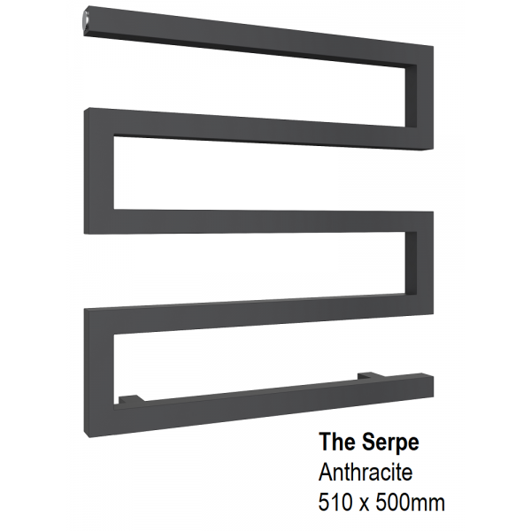 Serpe Towel Rail 510H x 500mm, Anthracite Serpe Towel Rail 510H x 500mm, Anthracite