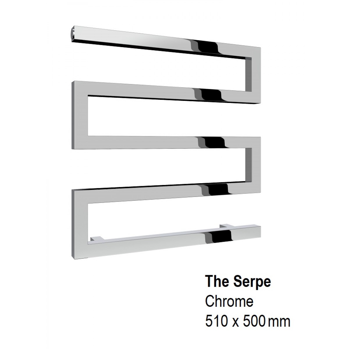 Serpe Towel Rail 510H x 500mm, Chrome