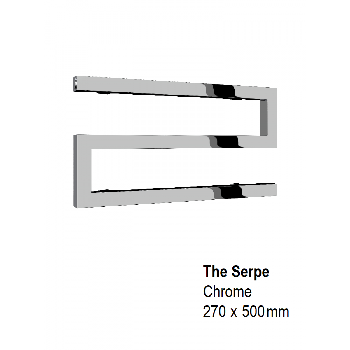 Serpe Towel Rail 270H x 500mm, Chrome