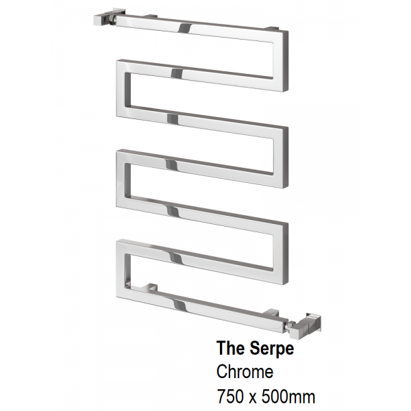 Serpe Towel Rail 750H x 500mm, Chrome Serpe Towel Rail 750H x 500mm, Chrome