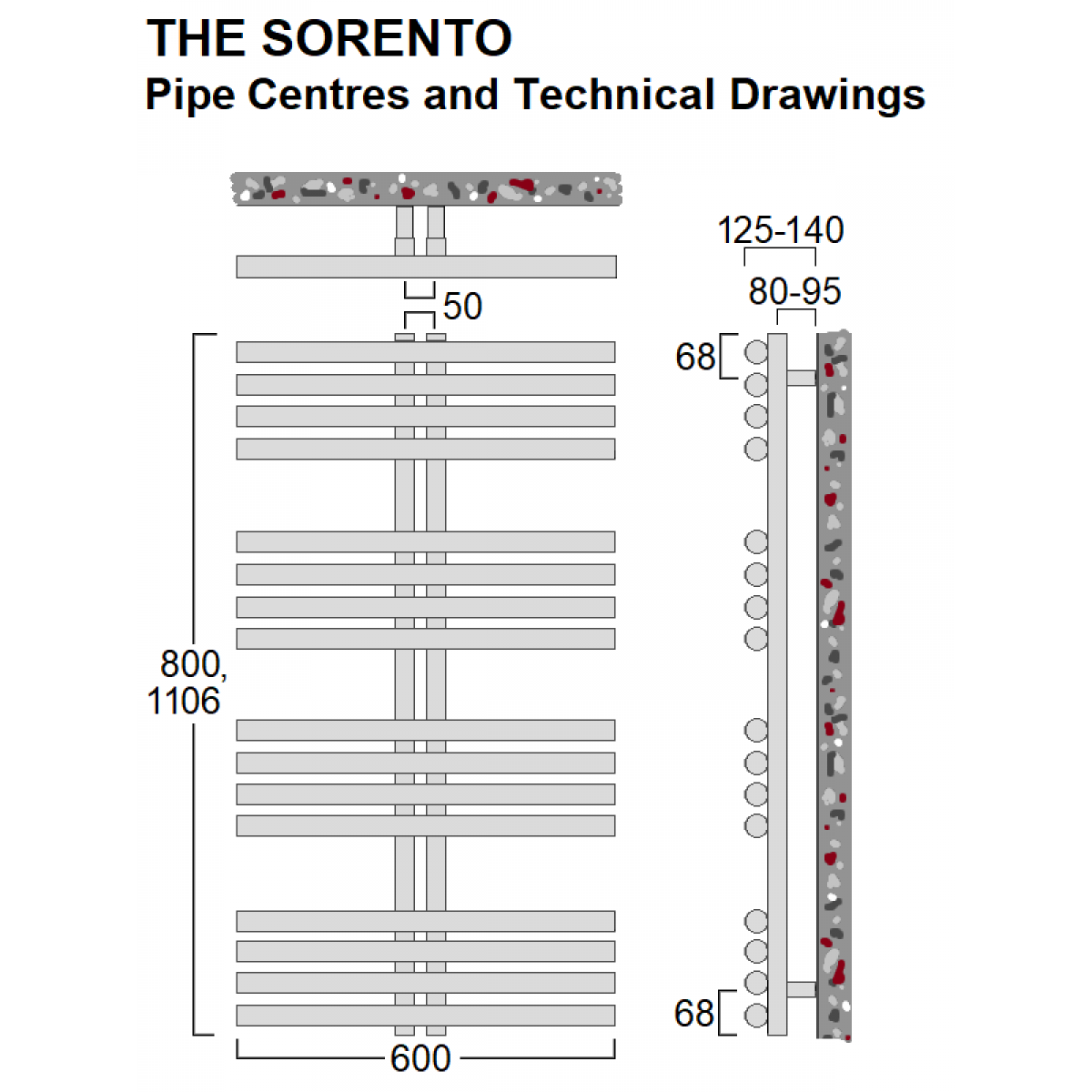 Reina Sorento Stainless Steel Towel Rail - 1106 x 600