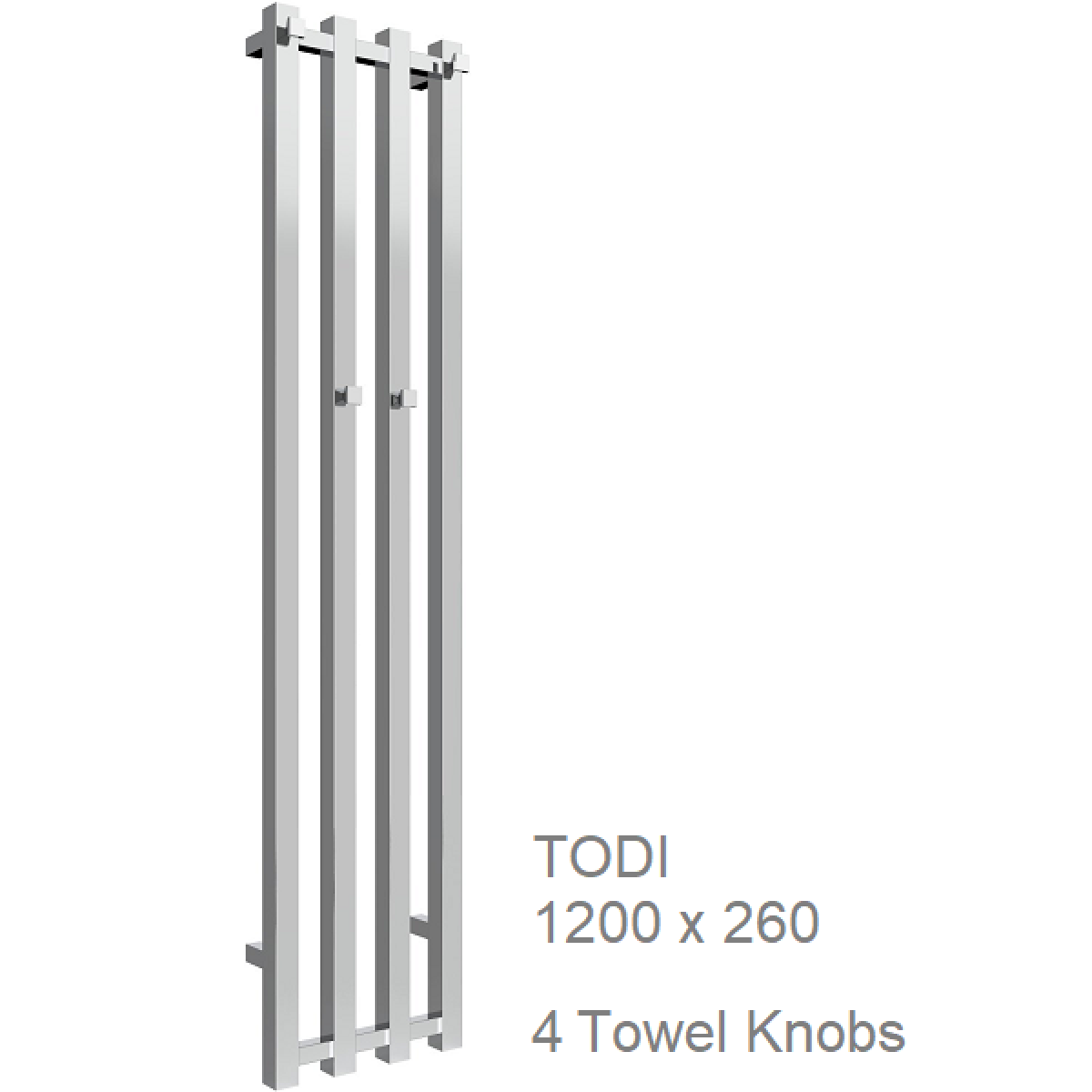 Reina Todi Chrome Towel Rail 1200 x 260mm