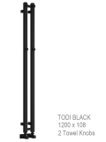 Reina Todi Black Towel Rail 1200 x 108mm