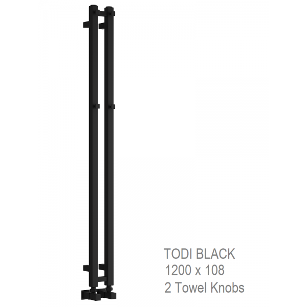 Reina Todi Black Towel Rail 1200 x 108mm Reina Todi Black Towel Rail 1200 x 108mm