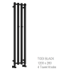Reina Todi Black Towel Rail 1200 x 260mm