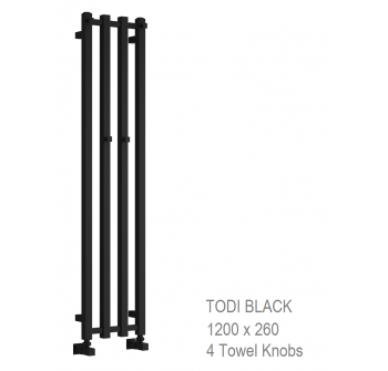 Reina Todi Black Towel Rail 1200 x 260mm