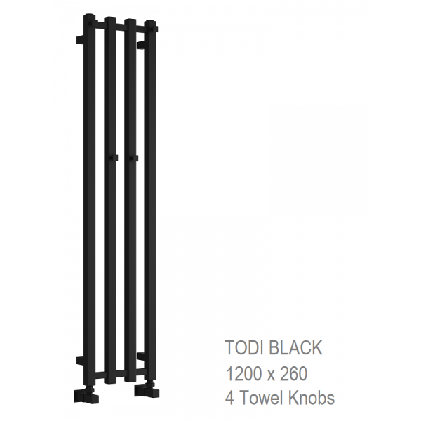 Reina Todi Black Towel Rail 1200 x 260mm Reina Todi Black Towel Rail 1200 x 260mm