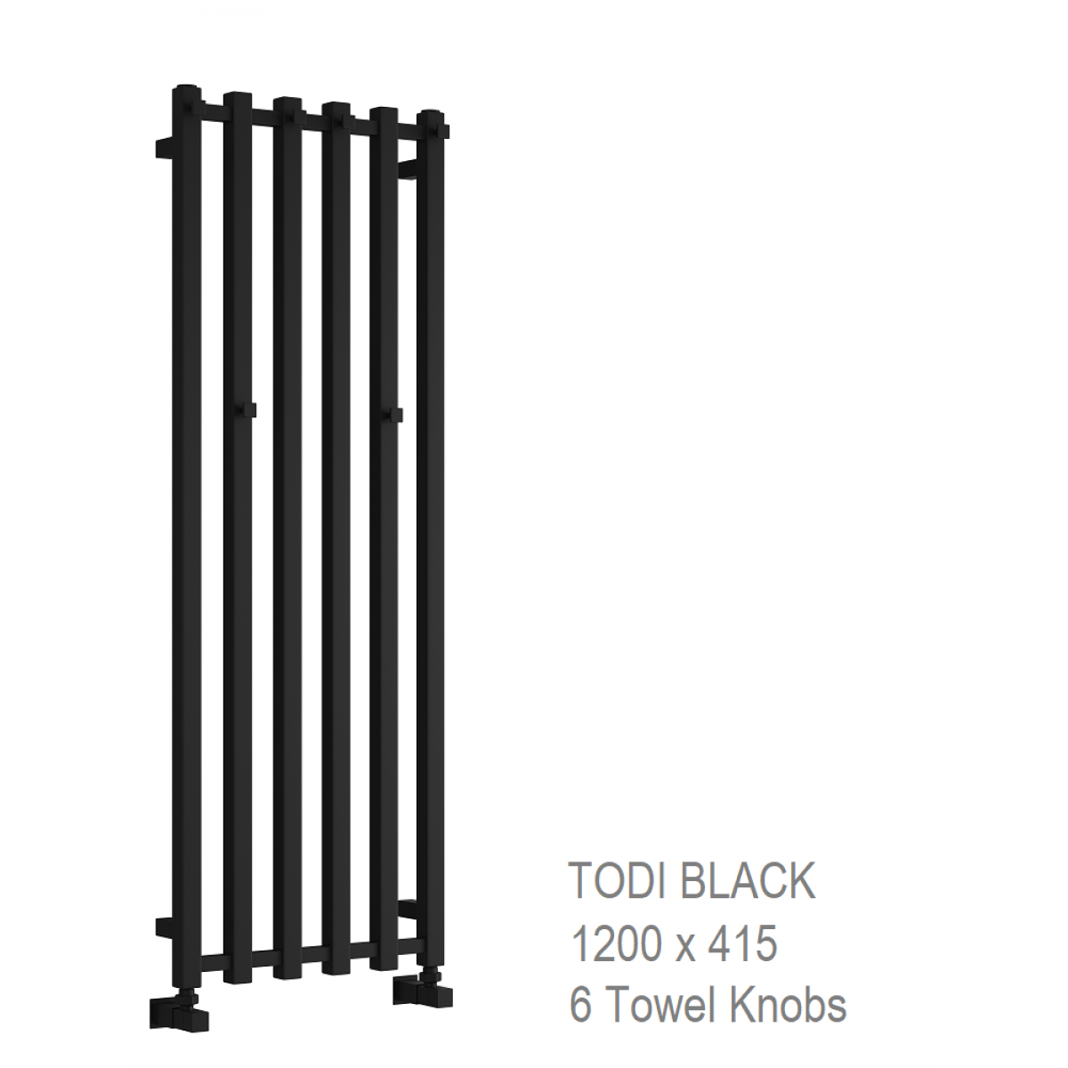 Reina Todi Black Towel Rail 1200 x 415mm