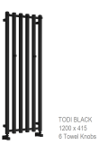 Reina Todi Black Towel Rail 1200 x 415mm