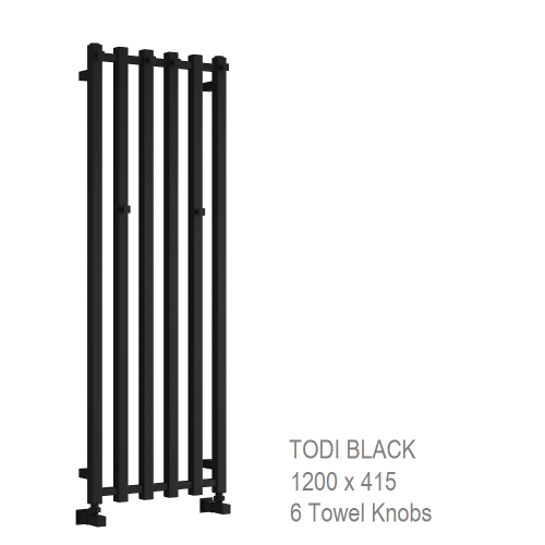 Reina Todi Black Towel Rail 1200 x 415mm - The Todi