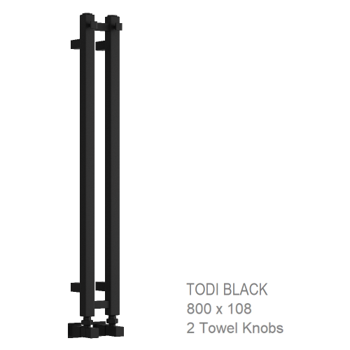 Reina Todi Black Towel Rail 800 x 108mm - The Todi