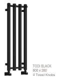 Reina Todi Black Towel Rail 800 x 260mm