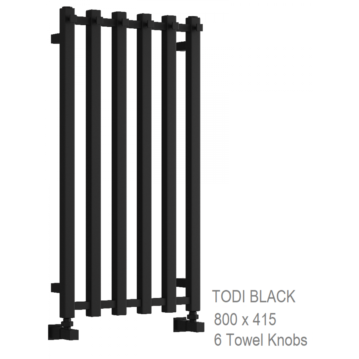 Reina Todi BlackTowel Rail 800 x 415mm